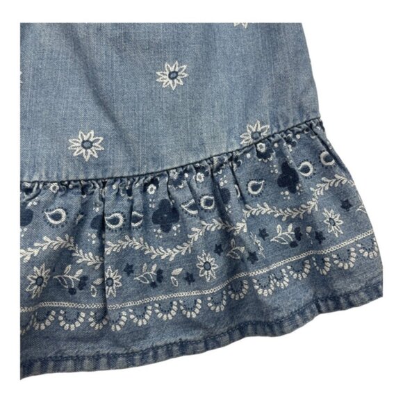 Baby Bgosh Shirt 2T Blue Denim Eyelet Embroidered Sleeveless Ruffle Toddler - Picture 6 of 8